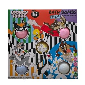 New In Box Looney Tunes × Hi Peach Layne Bath Bombs Clean Beauty 5 Scents Nice!